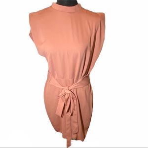 split sleeve mini dress with obi belt